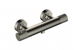 RAK Amalfi Wall Mounted Exposed Thermostatic Bar Shower Valve - Nickel