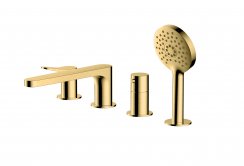 RAK Petit Round 4 Hole Deck Mounted Bath Shower - Gold