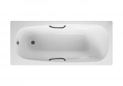 Roca Carla 1700 x 700mm 0 Tap Hole Steel Bath with Grips and Leg Set