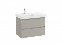 Roca Ona Unik 800mm Left Hand Basin & Matt Sand Grey Unit (2 Drawers)