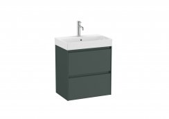 Roca Ona Unik Compact 550mm Basin & Matt Green Unit (2 Drawers)