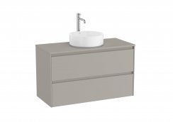 Roca Ona Unik 1000mm Matt Grey Unit & Countertop (2 Drawers)