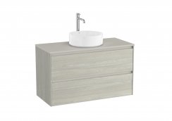 Roca Ona Unik 1000mm Light Oak Unit & Countertop (2 Drawers)