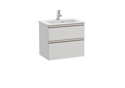 Roca The Gap Compact Arctic Grey 600mm 2 Drawer Vanity Unit with Basin