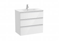 Roca The Gap Gloss White 800mm 3 Drawer Vanity Unit with Basin