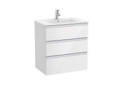 Roca The Gap Gloss White 700mm 3 Drawer Vanity Unit with Basin