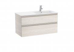 Roca The Gap Nordic Ash 1000mm 2 Drawer Wall Hung Vanity Unit with Right Handed Basin