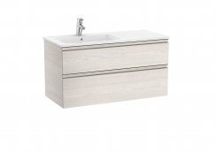 Roca The Gap Nordic Ash 1000mm 2 Drawer Wall Hung Vanity Unit with Left Handed Basin