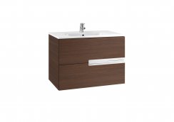 Roca Victoria-N Textured Wenge 800mm Square Basin & Unit with 2 Drawers