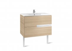 Roca Victoria-N Textured Oak 700mm Square Basin & Unit with 2 Drawers