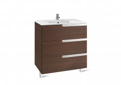 Roca Victoria-N Textured Wenge 700mm Unit and Basin with 3 Drawers