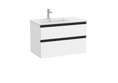 Roca The Gap Matt White 800mm 2 Drawer Vanity Unit with Left Hand Basin