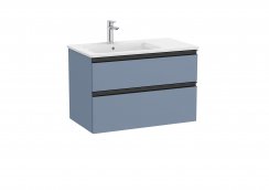 Roca The Gap Matt Blue 800mm 2 Drawer Vanity Unit with Left Hand Basin