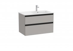 Roca The Gap Matt Grey 800mm 2 Drawer Vanity Unit with Right Hand Basin