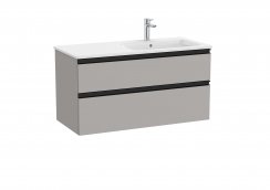 Roca The Gap Matt Grey 1000mm 2 Drawer Vanity Unit with Right Hand Basin