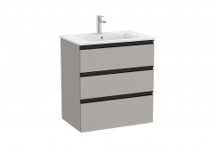 Roca The Gap Matt Grey 700mm 3 Drawer Vanity Unit with Basin