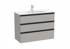 Roca The Gap Matt Grey 1000mm 3 Drawer Vanity Unit with Basin