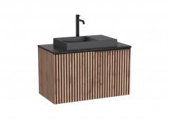 Roca Horizon 910mm Vanity Unit with Black Marble Countertop and Dash Over Countertop Basin