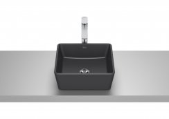 Roca Optica Matt Black 350mm Square Countertop Basin