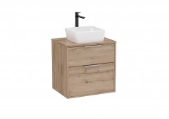 Roca Optica 600mm Walnut Vanity Unit with 2 Drawers & Matching Countertop