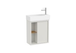 Roca Tura 550mm Compact Vanity Unit with 1 Door, Side Shelf and Basin - Off White