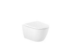 Roca Ona Wall-Hung Rimless Toilet with Horizontal Outlet - White