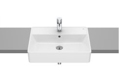 Roca The Gap Square 550mm 1 Taphole Semi-Recessed Basin