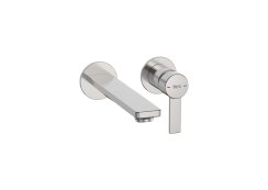 Roca Targa Wall Mounted Basin Mixer - Stainless Steel 