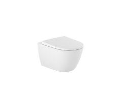 Roca Ona Wall-Hung Rimless Toilet with Horizontal Outlet - Matt White