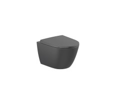 Roca Ona Compact Wall-Hung Rimless Toilet with Horizontal Outlet - Matt Black