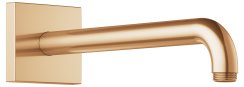 Keuco 300mm Wall-Mounted Shower Arm with Square Rosette Extension - Brushed Bronze