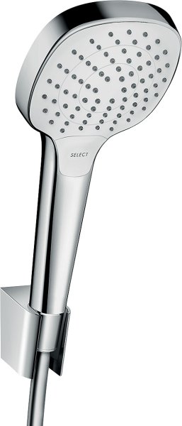 Hansgrohe Croma Select E Shower Holder Set 110 Vario with Shower Hose 160cm - White/Chrome