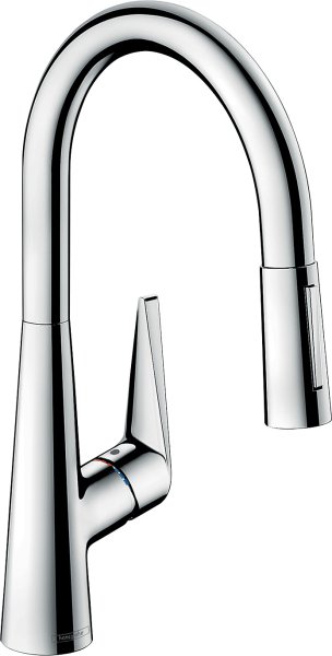 Hansgrohe Talis M51 Single Lever Kitchen Mixer 200 with Pull-Out Spray, 2 Spray Modes - Chrome