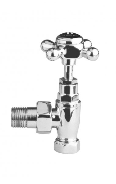 Bayswater Chrome Angled Crosshead Head Radiator Valve (Chrome/Black)