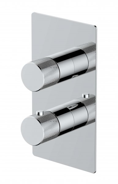 RAK Amalfi Dual Outlet, 2 Handle Thermostatic Concealed Shower Valve - Chrome