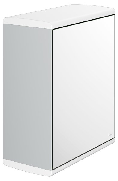 Keuco Collection Moll Paper Towel Dispenser with Left Hand Mirror Door - Chrome/White