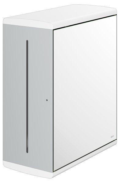Keuco Collection Moll Paper Towel Dispenser with Right Hand Mirror Door - Chrome/White