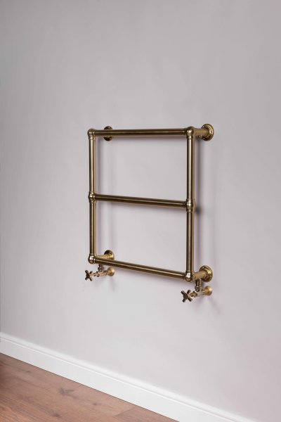 DQ Heating Hungerford 685 x 685mm Towel Rail - Brushed Brass