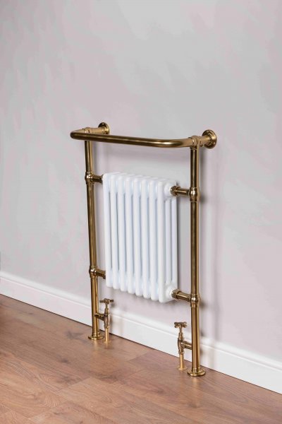 DQ Heating Newbury 965 x 765mm Towel Rail - Brushed Brass