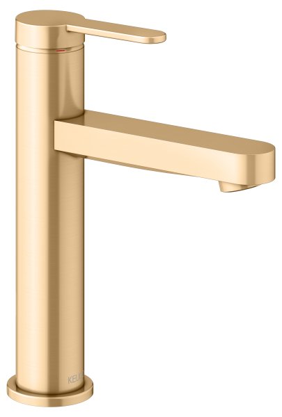 Keuco IXMO Single Lever Mixer 130 (Flat Round Rosette) - Brushed Brass