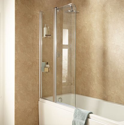 Sommer Extended Half Radius Bath Screen with Fixed Panel