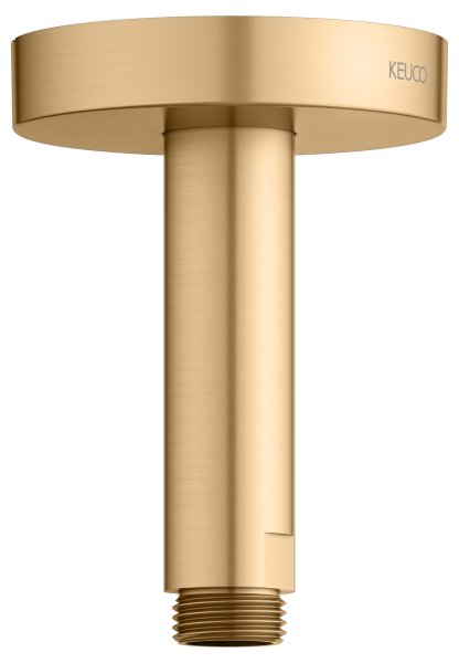 Keuco 100mm Ceiling Mounted Shower Arm with Round Rosette - Brushed Brass