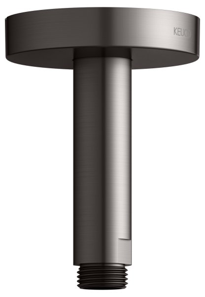 Keuco 100mm Ceiling Mounted Shower Arm with Round Rosette - Brushed Titanblack
