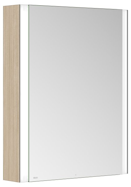 Keuco Somaris 600 x 700mm Wall-Mounted Mirror Cabinet (Left Hinged) - Light Oak