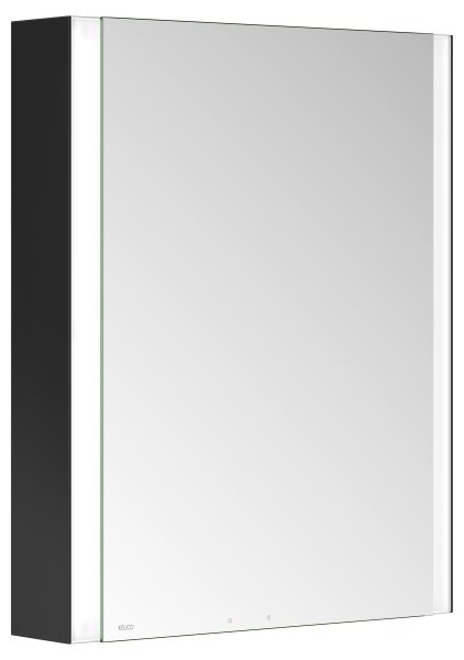 Keuco Somaris 600 x 700mm Wall-Mounted Heated Mirror Cabinet (Left Hinged) - Matt Black