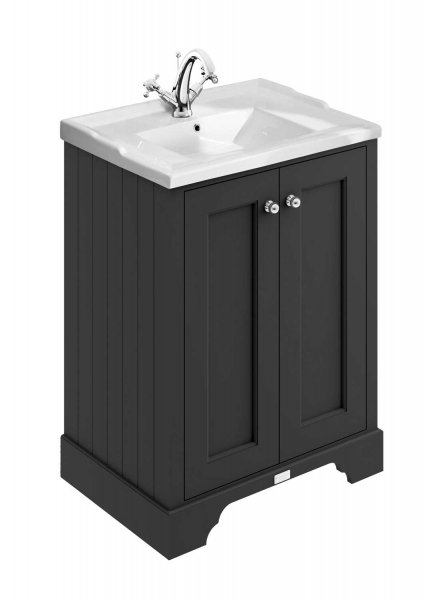 Bayswater 600mm Matt Black 2 Door Basin Cabinet