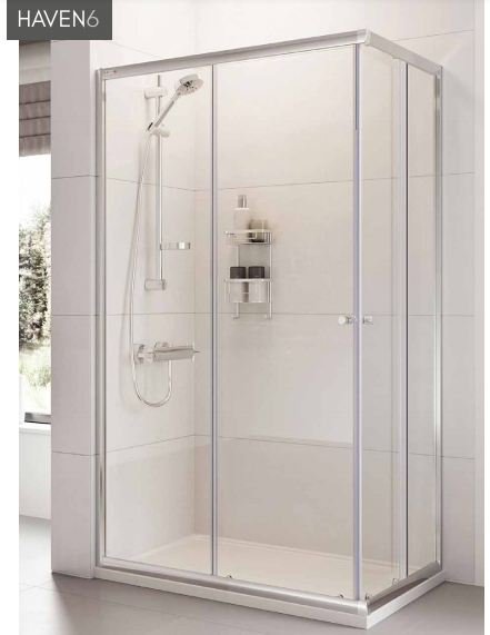 Roman Showers Haven Offset Corner Entry Shower Enclosure - 800mm X 1200mm