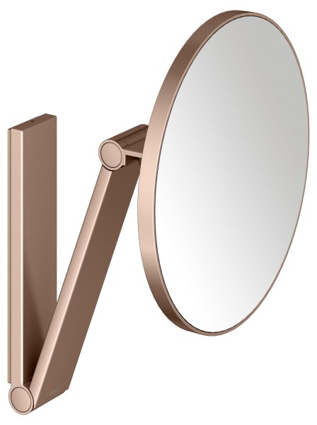 Keuco iLook Move Round Wall-Mounted Cosmetic Mirror - Brushed Red Gold