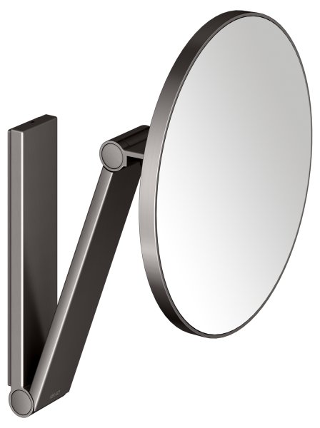 Keuco iLook Move Round Wall-Mounted Cosmetic Mirror - Brushed Titanblack