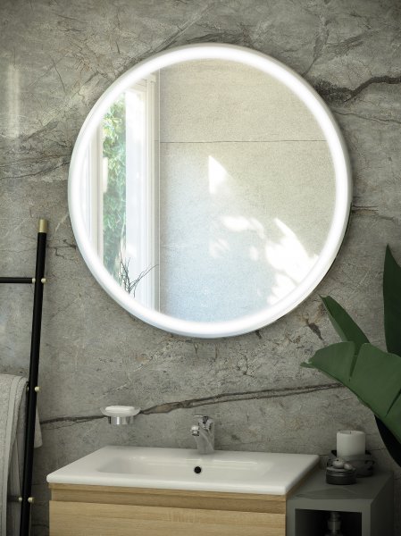 RAK Art Round 600 x 600mm Led Illuminated Mirror - Chrome